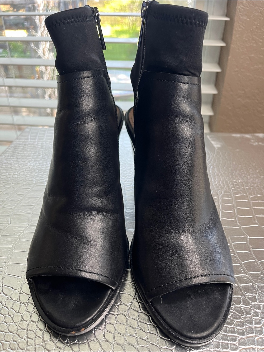 Women's Black Open-Toe Donald Pilner Ankle Boots - Picture 11 of 11
